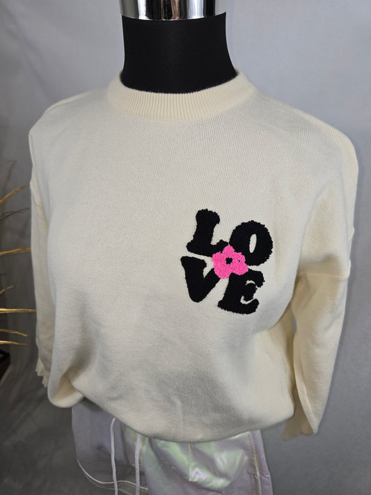 Pull "LOVE" Fleurs