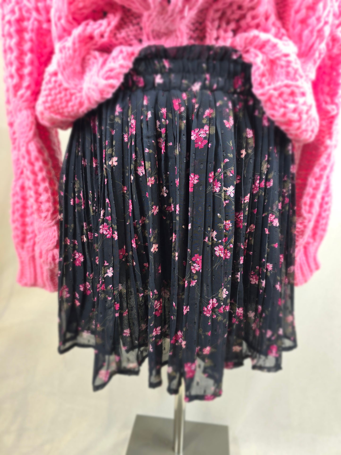 Jupe AVA noire et fuchsia