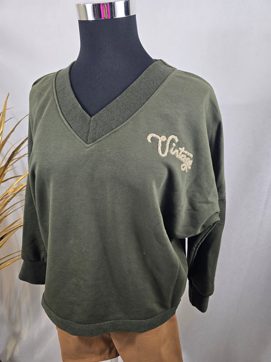 Pull "VINTAGE" à col V