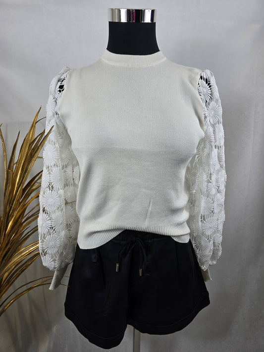 Pull blanc DENTIS