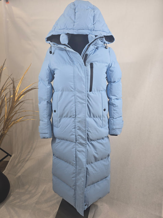 Veste longue doudoune bleue HIVER