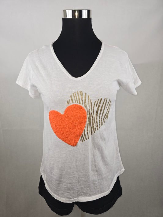 T-shirt double cœurs Orange-Doré