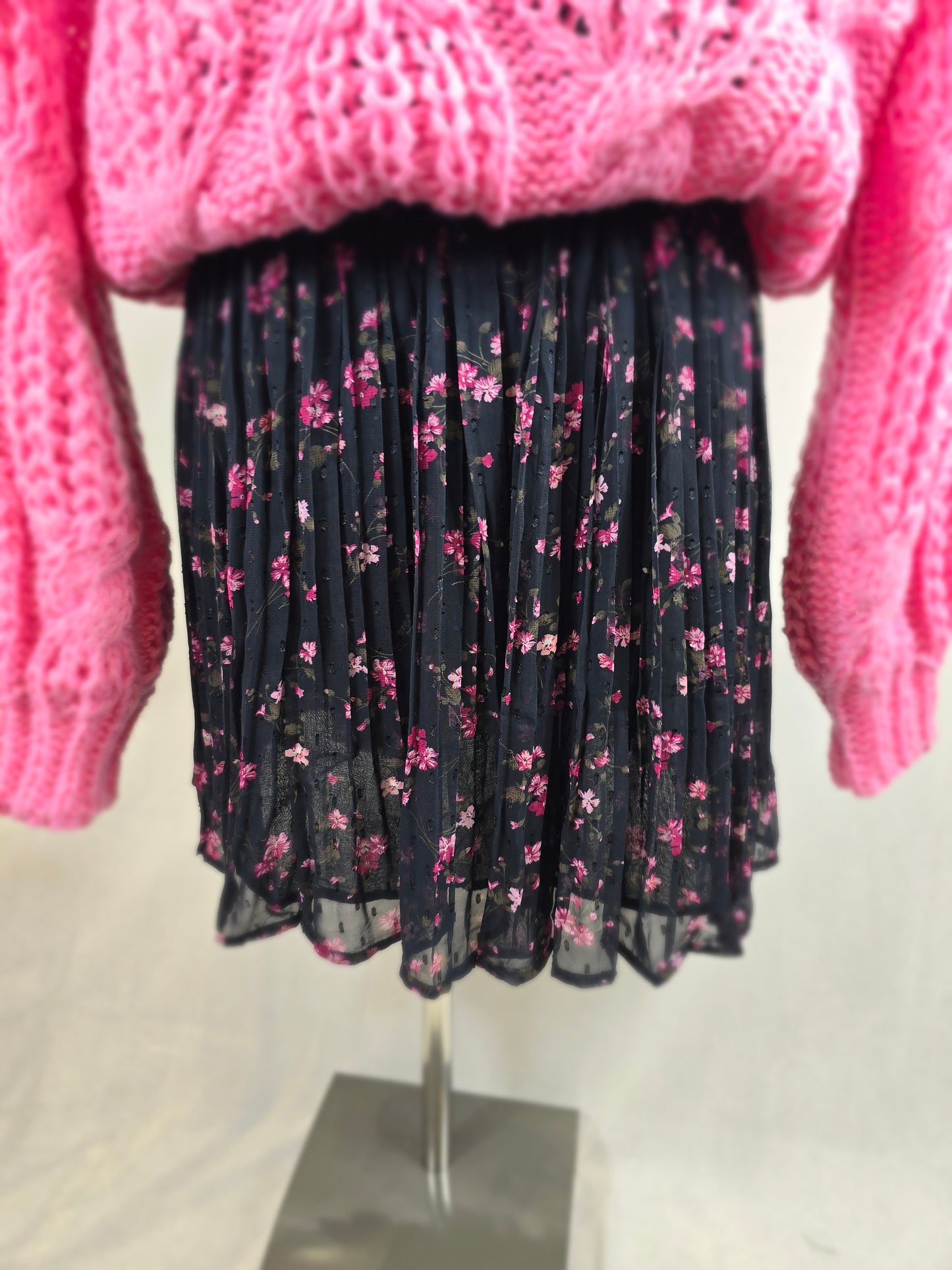 Jupe AVA noire et fuchsia