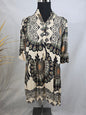 Robe VERA noire et verte avec motif