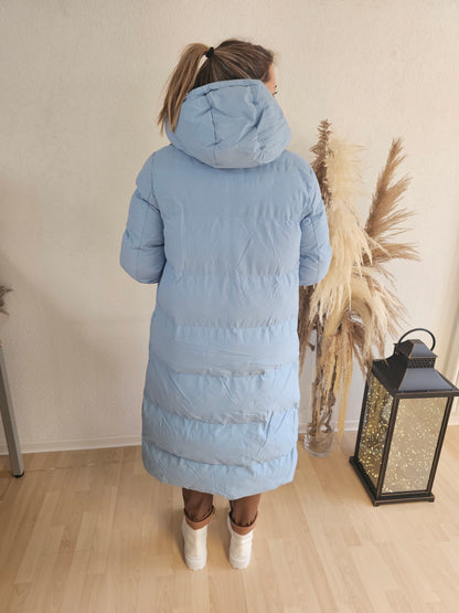 Veste longue doudoune bleue HIVER