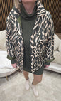 Veste blazer vert-beige