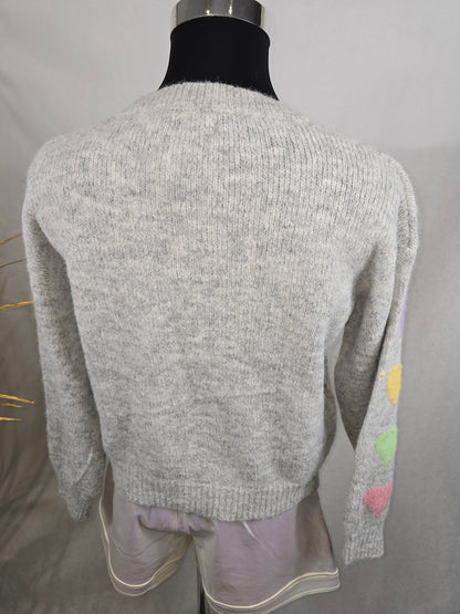 Pull KAIS gris avec cœurs