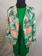 Blazer fleuri vert, orange et blanc