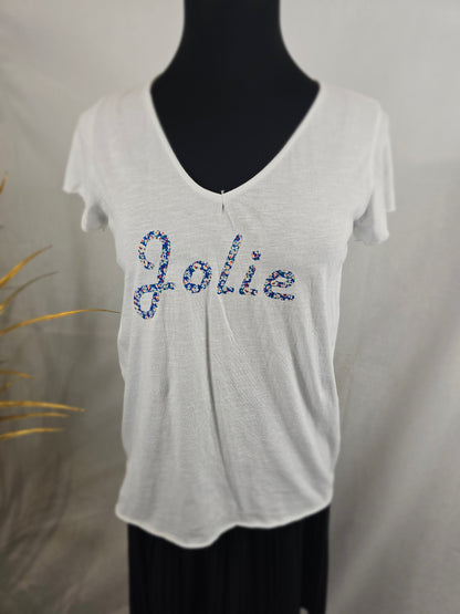 T-shirt blanc "JOLIE"