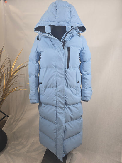 Veste longue doudoune bleue HIVER