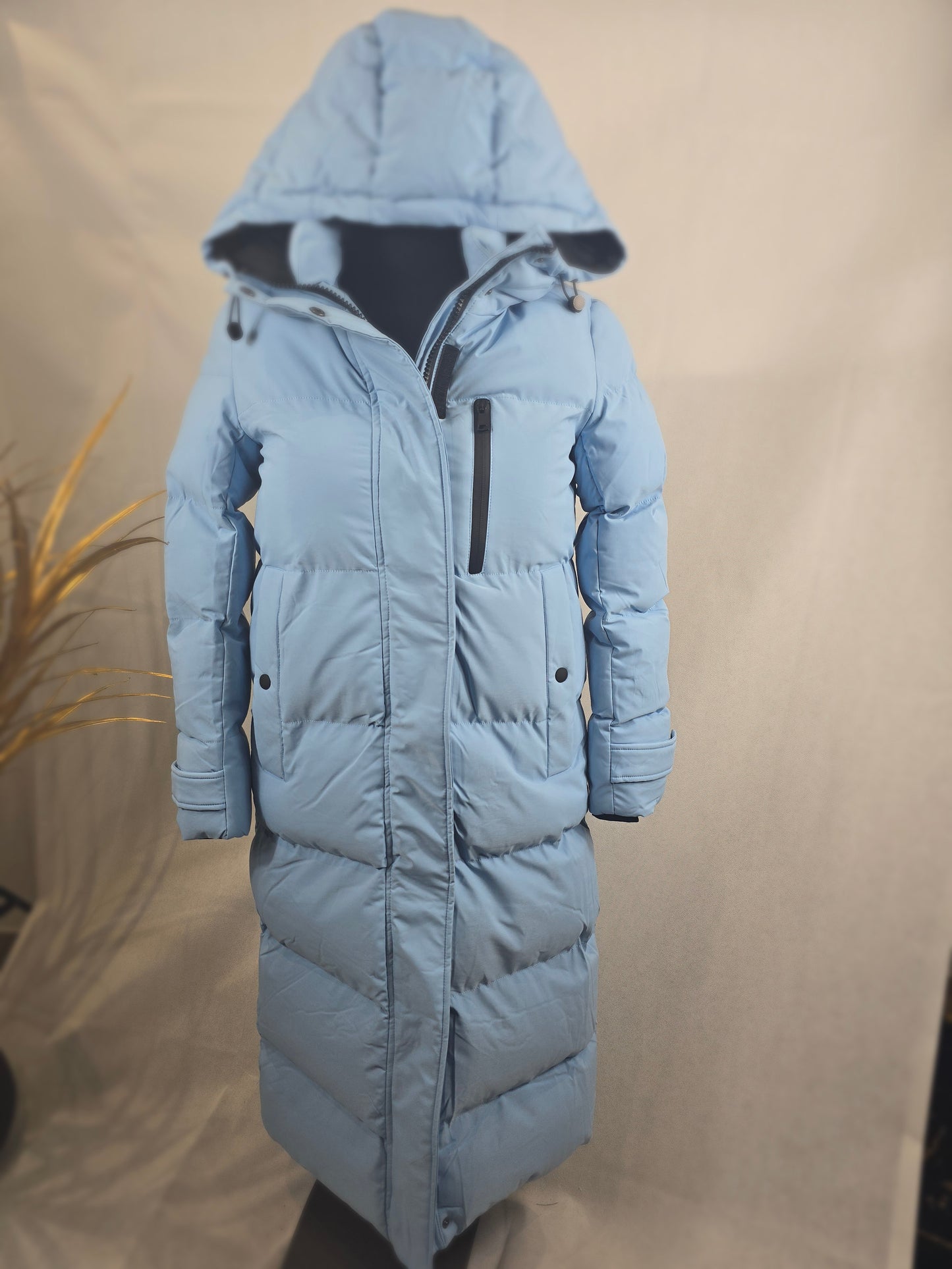 Veste longue doudoune bleue HIVER