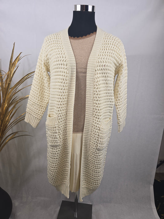 Gilet long en grosse maille