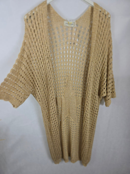 Gilet long beige-doré "Étoile"