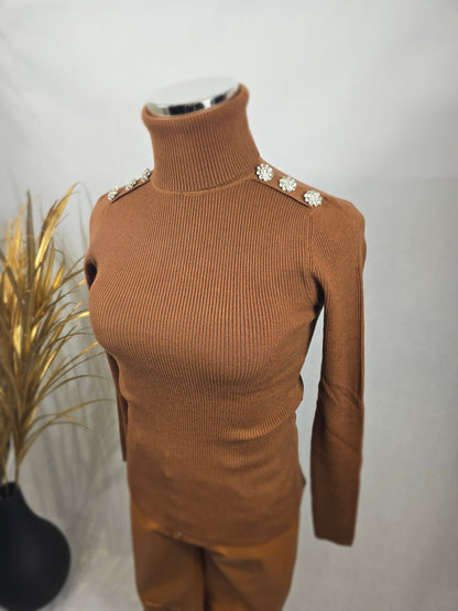 Pull col roulé