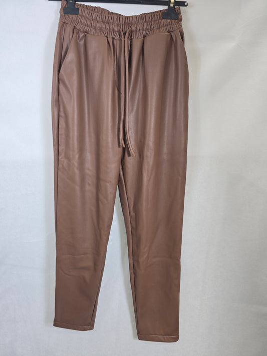 Pantalon Similicuir Brun