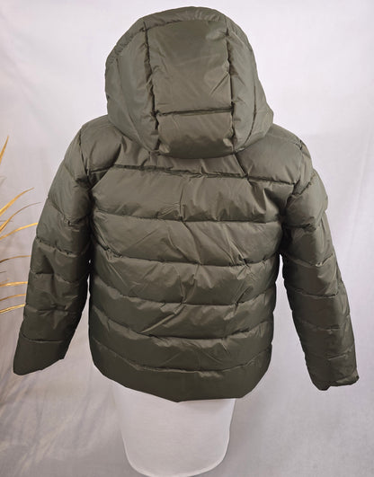 Veste réversible verte et dorée avec capuchon