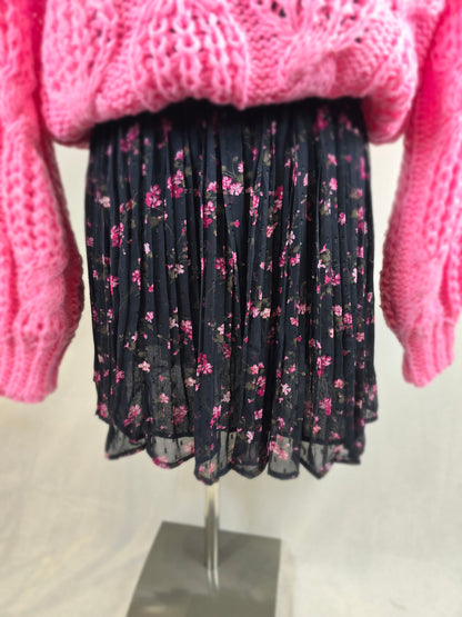 Jupe AVA noire et fuchsia