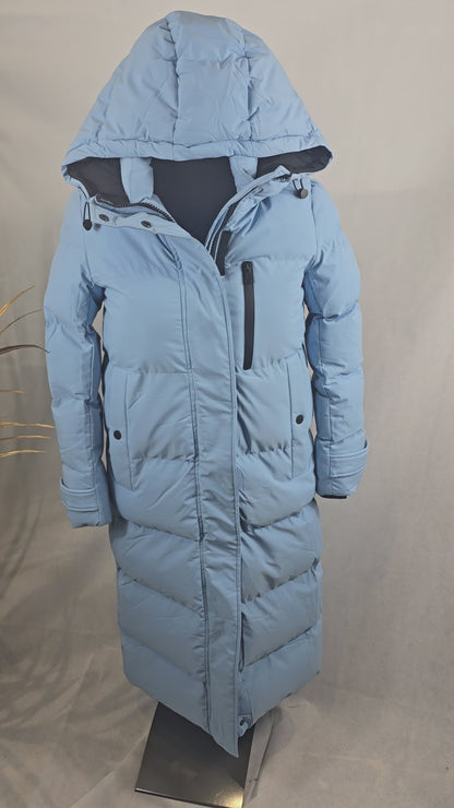 Veste longue doudoune bleue HIVER