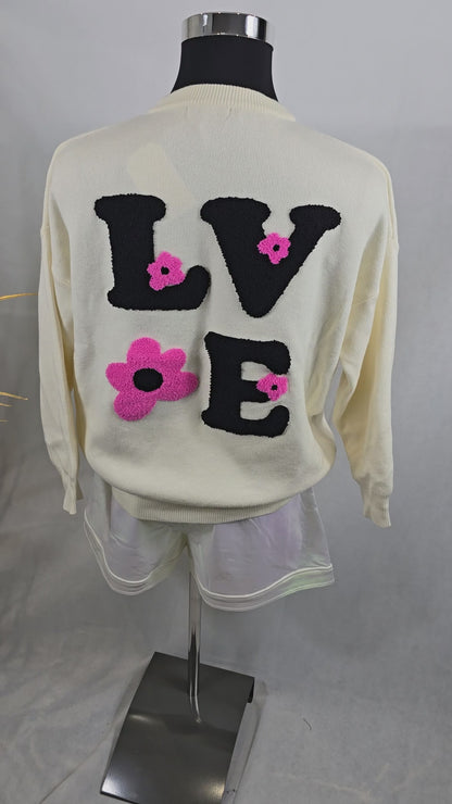 Pull "LOVE" Fleurs