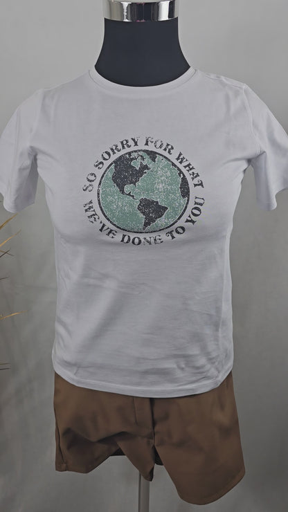 T-shirt avec dessin de la Terre