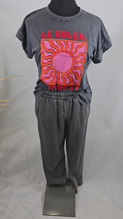 Pantalon léger à taille élastique avec poches latérales