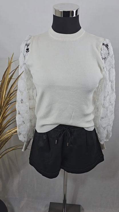 Pull blanc DENTIS