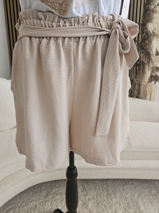 SHORT TAILLE ÉLASTIQUE BEIGE - TU