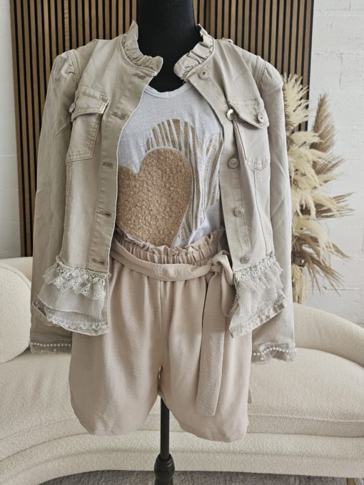 VESTE BEIGE AVEC DENTELLE – Image 3