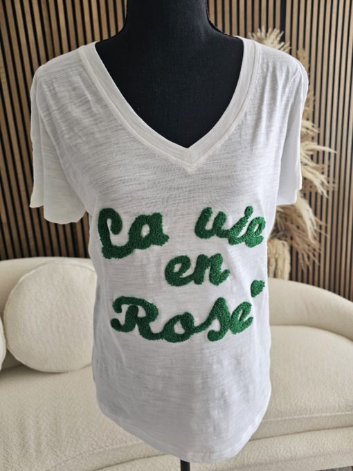 T-SHIRT "LA VIE EN ROSE" VERT