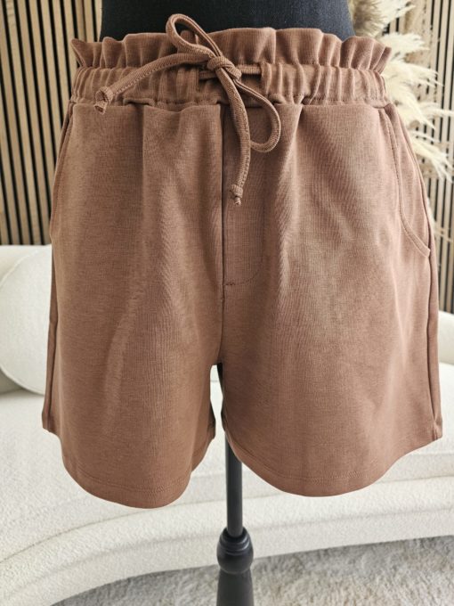 SHORT TAILLE ÉLASTIQUE MARRON