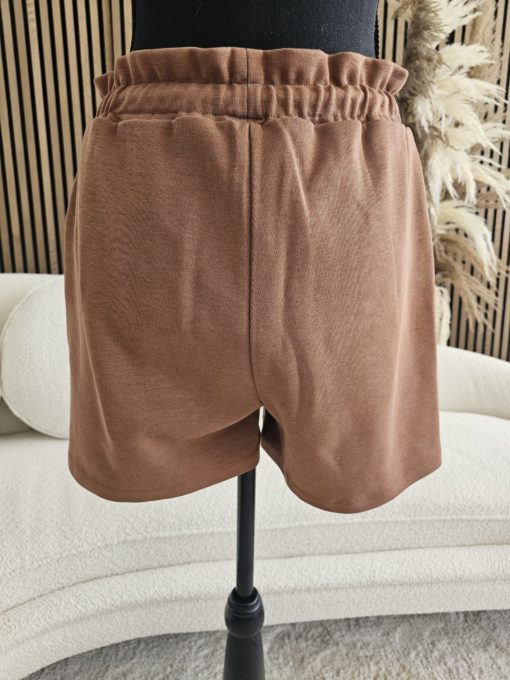 SHORT TAILLE ÉLASTIQUE MARRON – Image 2