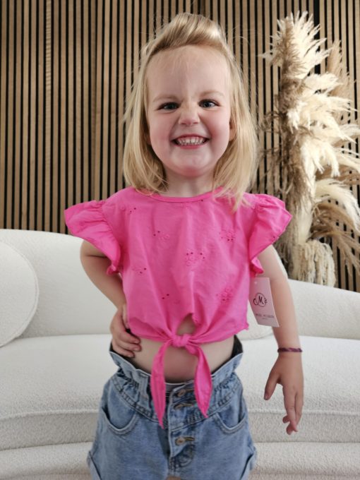 ENSEMBLE FILLE T-SHIRT PINK - SHORT EN JEANS - Image 6