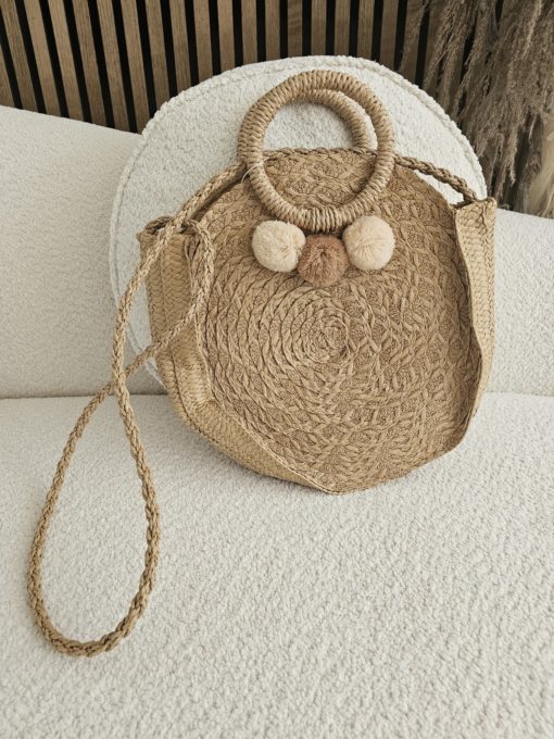 SAC À MAIN/BANDOULIÈRE EN JUTE BEIGE