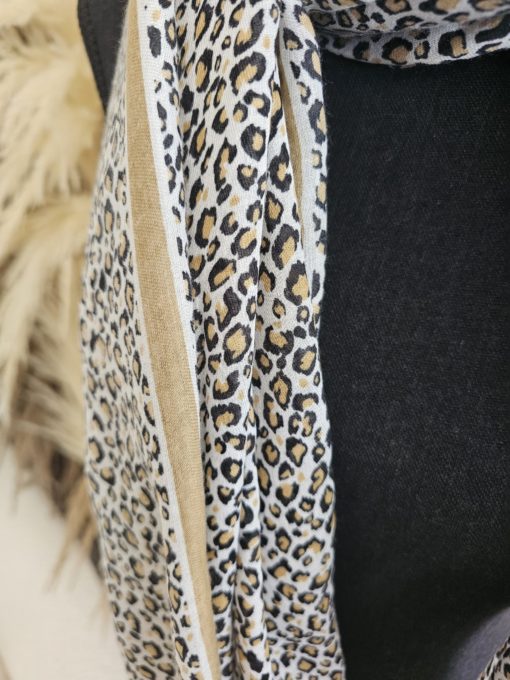 FOULARD LÉOPARD BEIGE - Image 2