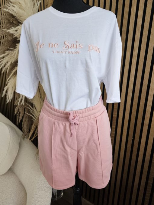 SHORT TAILLE ÉLASTIQUE ROSE - Image 2